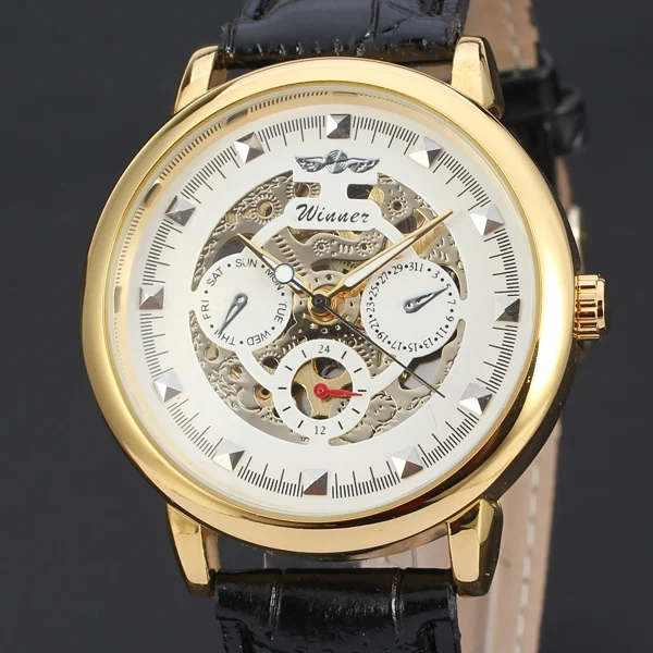 WINNER Hobnail Dial Design Twotone Hollow Classic Leather Watch Casual Mechanical Hot Sell Automatic Waterproof Watch
WINNER Hobnail Dial Design Twotone Hollow Classic Leather Watch Casual Mechanical Hot Sell Automatic Waterproof Watch