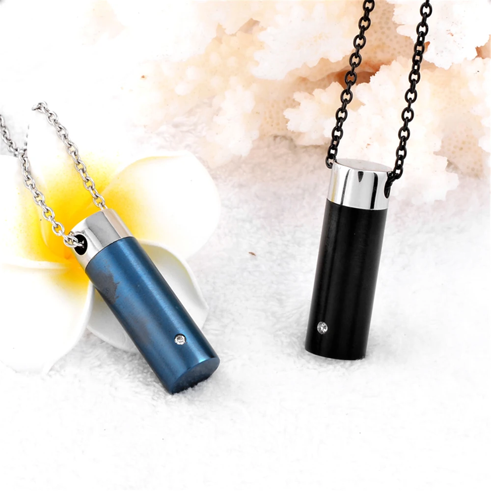 Stainless steel Cylinder Shape Cremation Urn Necklace Memorial Jewelry for Ashes Locket Urn Pendant
Stainless steel Cylinder Shape Cremation Urn Necklace Memorial Jewelry for Ashes Locket Urn Pendant