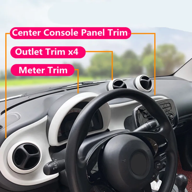 White Car Interior ABS Center Console Panel Cover Meter Hood Air Outlet Moulding Trim for Smart fortwo forfour 2015 - 2019
White Car Interior ABS Center Console Panel Cover Meter Hood Air Outlet Moulding Trim for Smart fortwo forfour 2015 - 2019