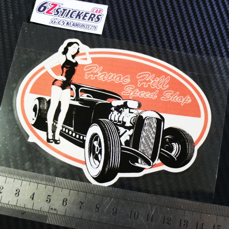 Популярная Наклейка на удочку Havoc Hill Speed Shop винтажные классические наклейки