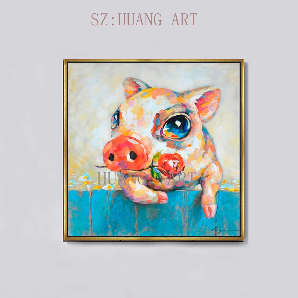 Hand-painted Animal Rose Courtship Pig Oil Painting on Canvas Painter Hand-painted Modern Wall Art for Wall Decor
Hand-painted Animal Rose Courtship Pig Oil Painting on Canvas Painter Hand-painted Modern Wall Art for Wall Decor