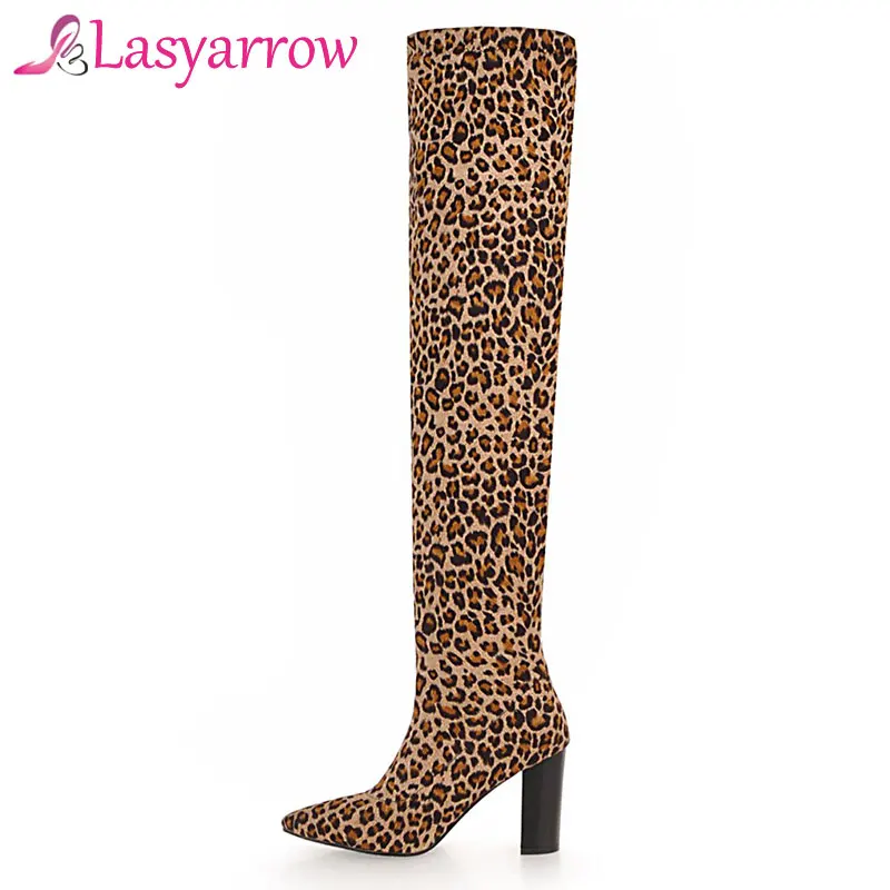 Lasyarrow Leopard Boots Shoes Woman High Heel Thick Heels Over the Knee High Boots Concise Fashion Stretch Thigh High Long Boots
Lasyarrow Leopard Boots Shoes Woman High Heel Thick Heels Over the Knee High Boots Concise Fashion Stretch Thigh High Long Boots