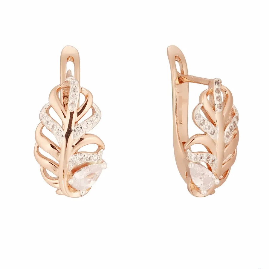 Korean Earring 585 Gold Color Fashion Jewelry Office Style Leaf Shape Cubic Zircon Women Drop Earring
Korean Earring 585 Gold Color Fashion Jewelry Office Style Leaf Shape Cubic Zircon Women Drop Earring