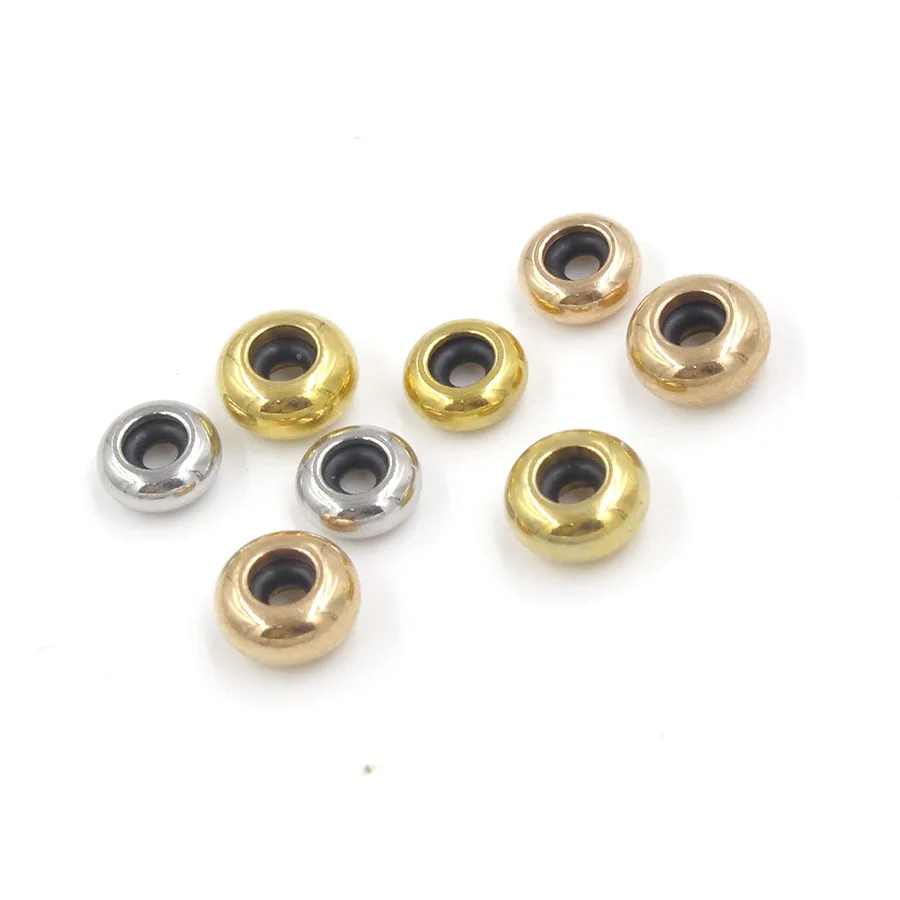 Gold Steel Color Stainless Steel Spacer Beads With Rubber Core Inside Positioning Stopper Beads 7mm 8mm 100piece /lot
Gold Steel Color Stainless Steel Spacer Beads With Rubber Core Inside Positioning Stopper Beads 7mm 8mm 100piece /lot