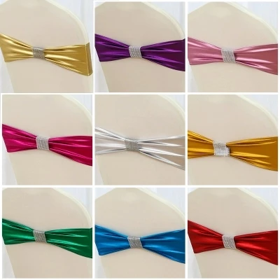 100PCS Elastic Spandex Chair Bow Sash Stretch Gold Silver Crystal Chair Sash Band For Banquet Hotel Wedding Chair Decoration
100PCS Elastic Spandex Chair Bow Sash Stretch Gold Silver Crystal Chair Sash Band For Banquet Hotel Wedding Chair Decoration