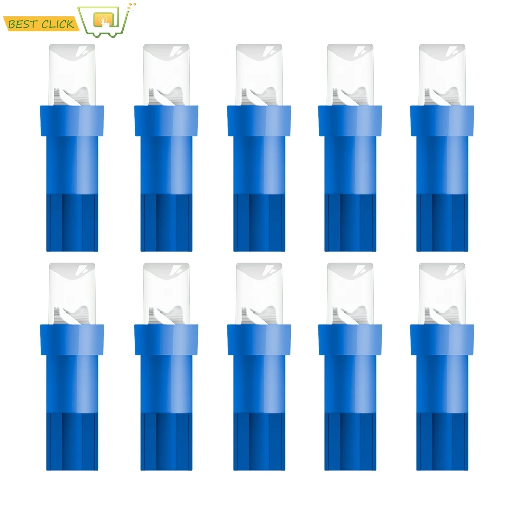 10pcs T5 LED Car Dash Dashboard Lights 74 73 286 Instrument Panel Lamp Speedometer Wedge Side Bulb Concave Lens Green White Blue|Сигнальная