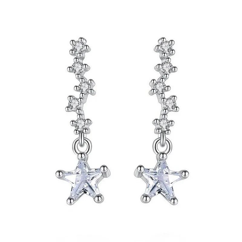 Fashion Women Silver Color Shiny Crystal Zircon Cute Star Stud Earring For Girls Female Beautiful Gift Earring Korea Jewelry
Fashion Women Silver Color Shiny Crystal Zircon Cute Star Stud Earring For Girls Female Beautiful Gift Earring Korea Jewelry