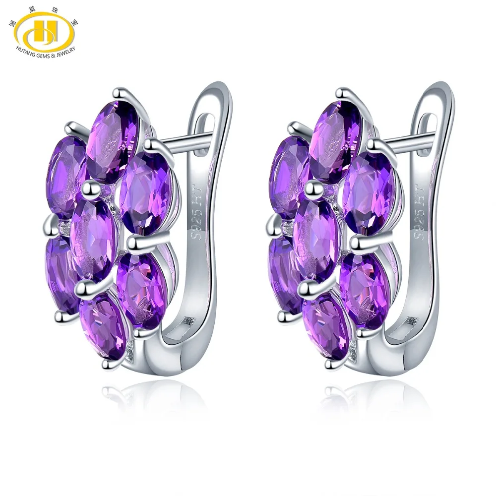 Hutang 5x3mm Purple Amethyst Hoop Earrings Natural Gemstone 925 Sterling Silver Fine Elegant Jewelry for Women Best Gift New
Hutang 5x3mm Purple Amethyst Hoop Earrings Natural Gemstone 925 Sterling Silver Fine Elegant Jewelry for Women Best Gift New