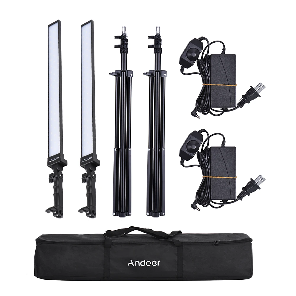 Andoer LED Video Light Photography Studio LED Lighting Kit Dimmable Handheld Fill Light w/ Light Stand 36W 5500K CRI90+
Andoer LED Video Light Photography Studio LED Lighting Kit Dimmable Handheld Fill Light w/ Light Stand 36W 5500K CRI90+