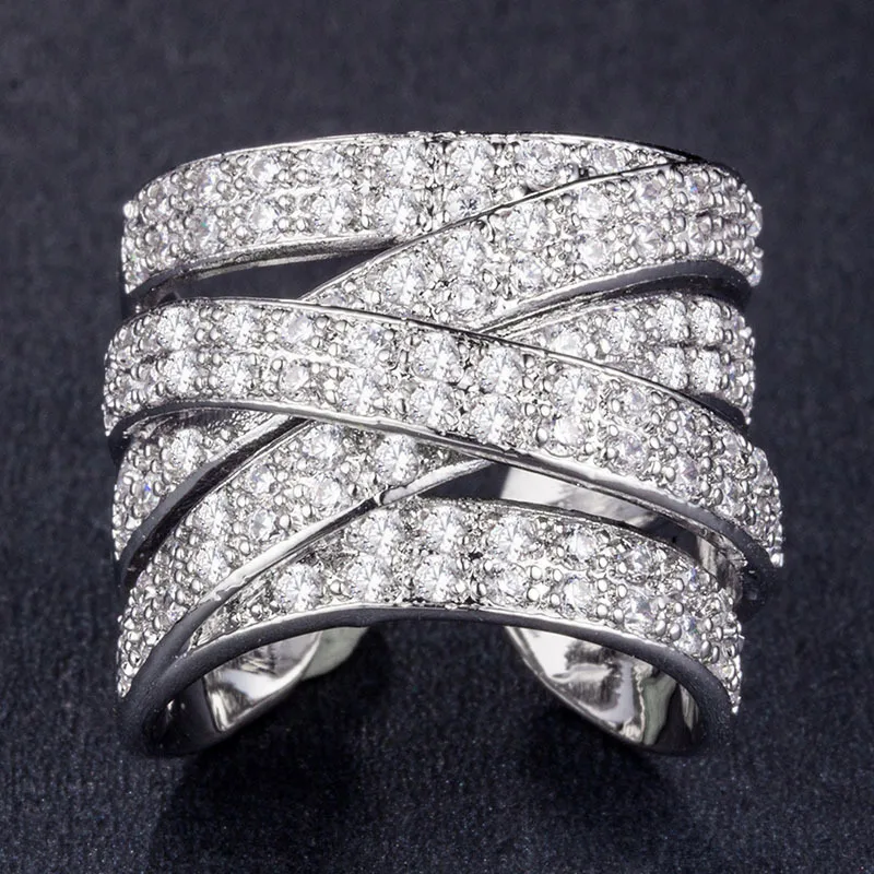 Huitan Hyperbole Cocktail Party Women Ring With Full Tiny Cubic Zircon Stone Setting High Quality Women Ring Creative Twist
Huitan Hyperbole Cocktail Party Women Ring With Full Tiny Cubic Zircon Stone Setting High Quality Women Ring Creative Twist