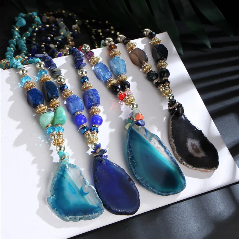Ожерелье с подвеской IF YOU в богемном ретро-стиле разноцветными каплями воды для