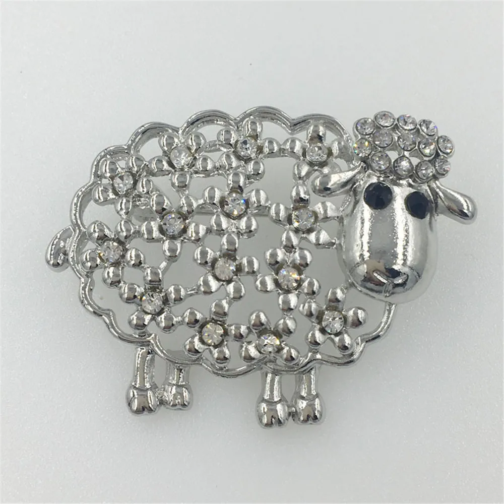 1 pc Cute Animal Sheep Shape Silver Brooch Pins High Quality Glass Rhinestone Silver Plated Alloy Safety Pins
1 pc Cute Animal Sheep Shape Silver Brooch Pins High Quality Glass Rhinestone Silver Plated Alloy Safety Pins