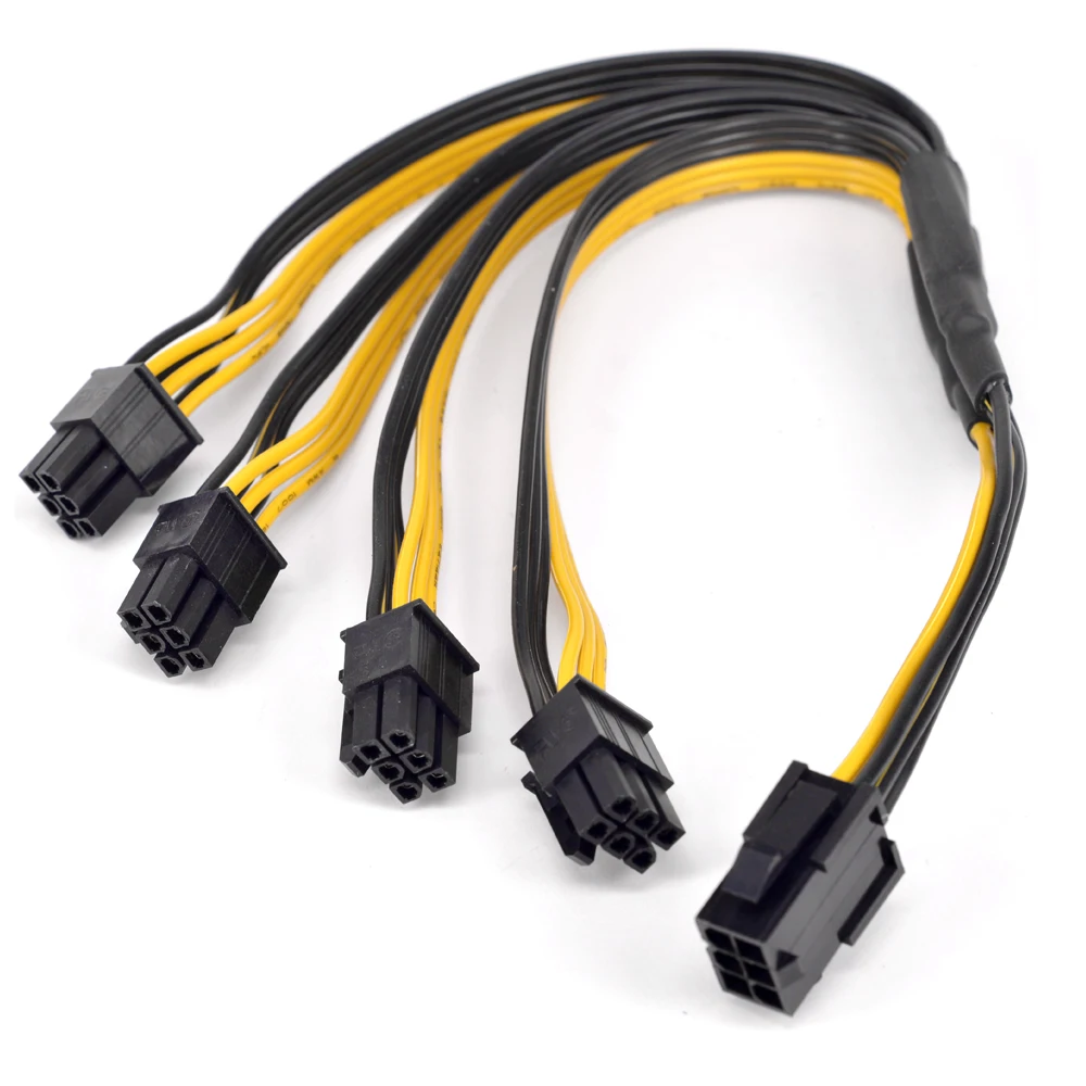 PCI-e 6Pin Female 1 to 4 way Male Extension cable PCIe Graphics Video Card 6Pin Port Multiplier Mining Machine Power supply Cord
PCI-e 6Pin Female 1 to 4 way Male Extension cable PCIe Graphics Video Card 6Pin Port Multiplier Mining Machine Power supply Cord