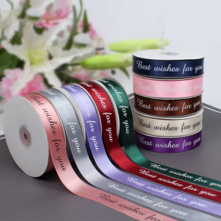 (45 meters) Width 2.5CM "Best wishes for you" Printed Satin Ribbon Packing Material DIY Craft Decor Party Gifts package Wrapping
(45 meters) Width 2.5CM "Best wishes for you" Printed Satin Ribbon Packing Material DIY Craft Decor Party Gifts package Wrapping