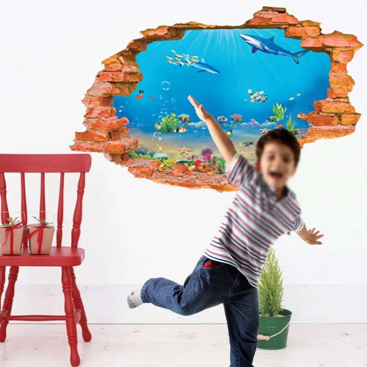 3D Break Wall Underwater World Wall Decal Sticker The Oceans Pavilion Wall Art Mural Poster Sticker Home Decor Wall Applique
3D Break Wall Underwater World Wall Decal Sticker The Oceans Pavilion Wall Art Mural Poster Sticker Home Decor Wall Applique