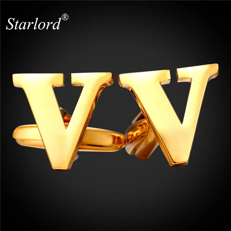 Starlord Alphabet Cufflinks for Men Cuff Buttons Letter V For Men High Quality Gold Color Metal Wedding Shirt Cuff Links C2052
Starlord Alphabet Cufflinks for Men Cuff Buttons Letter V For Men High Quality Gold Color Metal Wedding Shirt Cuff Links C2052