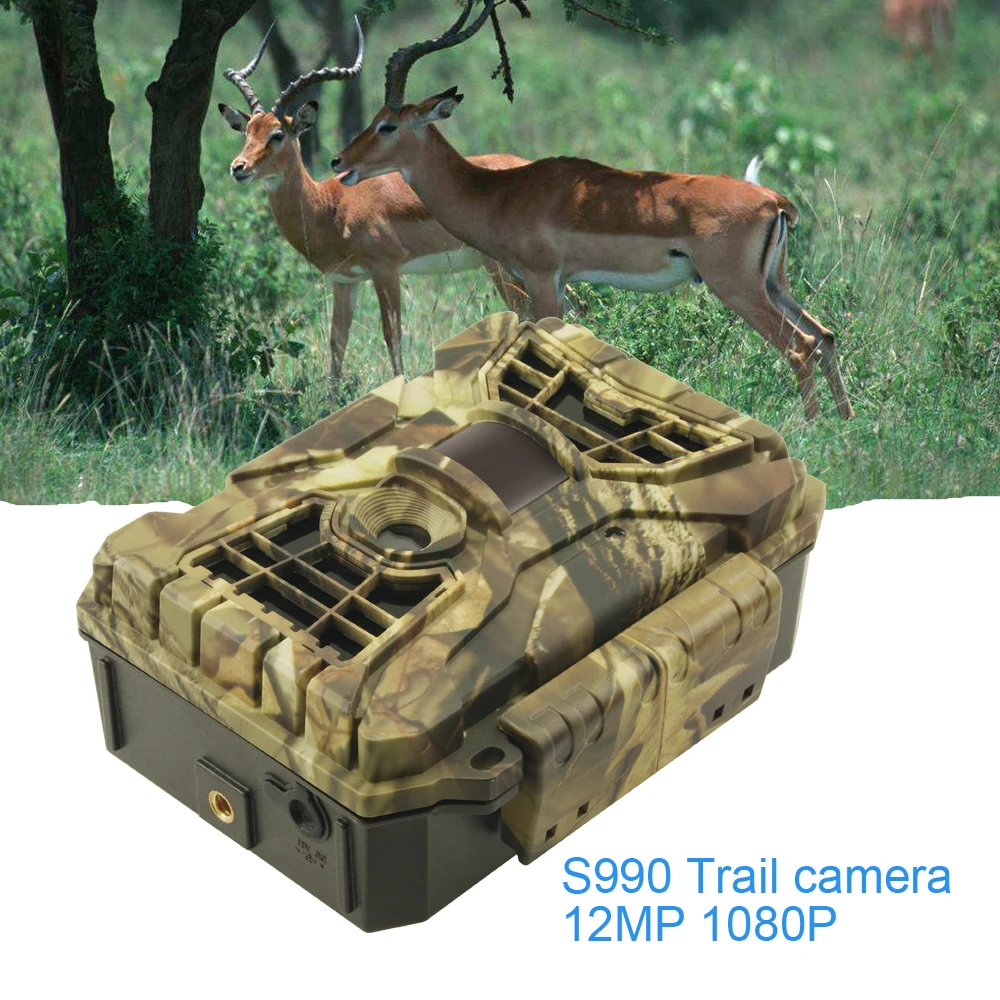 

S990 12MP pixels Video recorder HD 1080P PIR 0.8-1s trigger speed Snapshot capture outdoor waterproof scouting trail camera