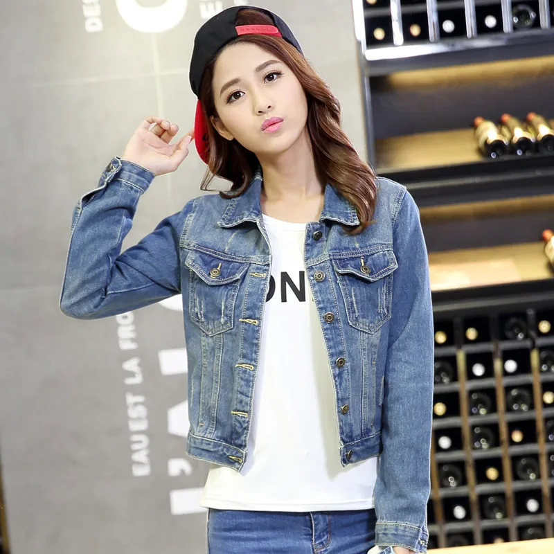 2016 Autumn New Arrival Womens basic coats And Jackets Long Sleeve jeans bomber jacket denim bolero women Outwear blouson femme
2016 Autumn New Arrival Womens basic coats And Jackets Long Sleeve jeans bomber jacket denim bolero women Outwear blouson femme
