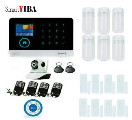 

SmartYIBA WIFI GSM SMS Wireless Home Burglar Security Alarm IOS/Android Apps Control GPRS RFID Alarm Kits PIR Detection