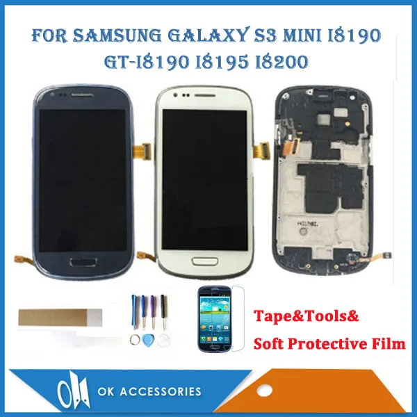 ЖК-дисплей для Samsung Galaxy SIII S3 Mini i8190, дисплей с сенсорным датчиком, стеклянный дигитайзер в сборе с рамкой и комплектами
ЖК-дисплей для Samsung Galaxy SIII S3 Mini i8190, дисплей с сенсорным датчиком, стеклянный дигитайзер в сборе с рамкой и комплектами
