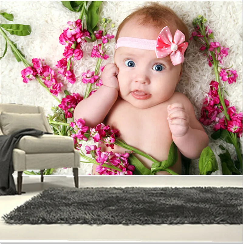 Custom 3D murals, Surrounded by flowers, the lovely baby papel de parede, living room sofa TV wall bedroom background wall paper
Custom 3D murals, Surrounded by flowers, the lovely baby papel de parede, living room sofa TV wall bedroom background wall paper
