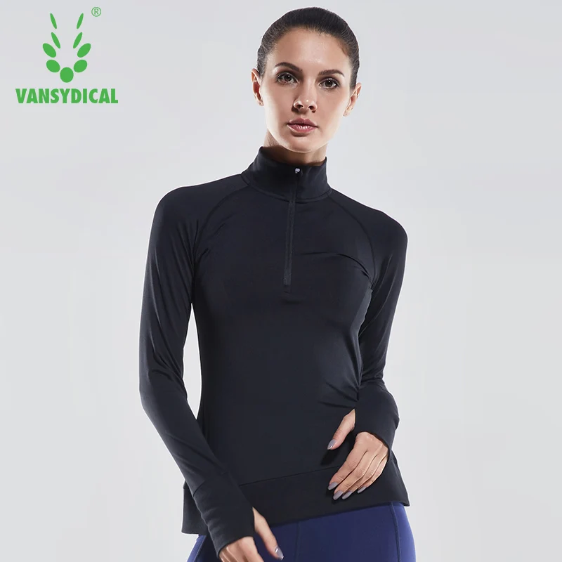 VANSYDICAL Women's Fitness Clothing Autumn And Winter Long-Sleeved T-Shirt Running Yoga Clothing Sports Quick-Drying High Collar
VANSYDICAL Women's Fitness Clothing Autumn And Winter Long-Sleeved T-Shirt Running Yoga Clothing Sports Quick-Drying High Collar