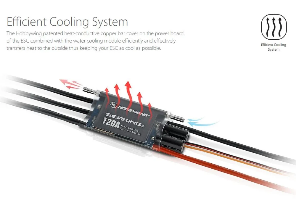 Hobbywing Seaking Pro 120A Waterproof Brushless ESC Speed Controller for RC Toys Boats SeaKing-120A-Pro (Professional Edition)
Hobbywing Seaking Pro 120A Waterproof Brushless ESC Speed Controller for RC Toys Boats SeaKing-120A-Pro (Professional Edition)
