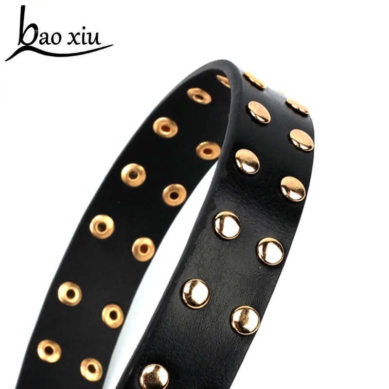 New brand design Punk Style PU Leather Women Rivet Belts For Female Male Vintage Belt Fashion Double pin buckle waistband jeans
New brand design Punk Style PU Leather Women Rivet Belts For Female Male Vintage Belt Fashion Double pin buckle waistband jeans