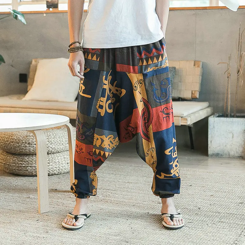 2022 Mens Loose Cotton Linen Casual Harem Pant Chinese Style Pattern Elastic Waist Male Fashion Low Crotch Trousers Joggers Pant
2022 Mens Loose Cotton Linen Casual Harem Pant Chinese Style Pattern Elastic Waist Male Fashion Low Crotch Trousers Joggers Pant