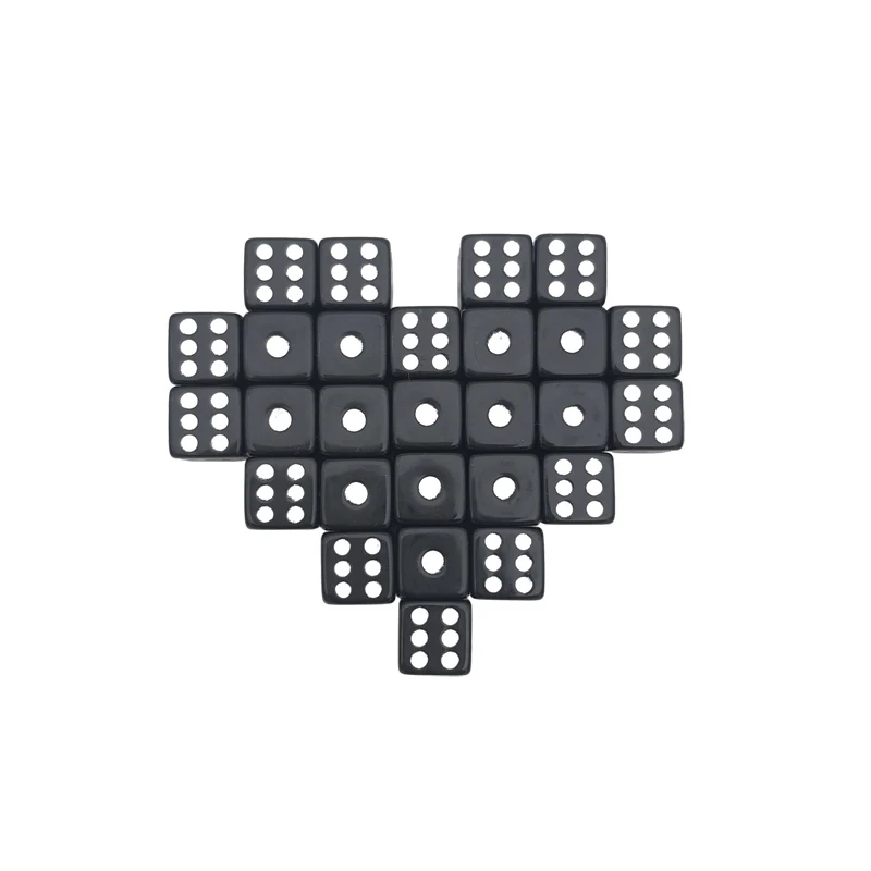 30Pcs/Lots 10mm Acrylic Black Dice White Dot Hexahedron RPG Dice Sets Club Party Creative Game Puzzle Dice Wholesale Board Games
30Pcs/Lots 10mm Acrylic Black Dice White Dot Hexahedron RPG Dice Sets Club Party Creative Game Puzzle Dice Wholesale Board Games