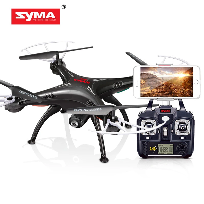 

Syma X5SW Drone with WiFi Camera Real-time Transmit FPV Quadcopter 2.0MP HD Camera Drone 2.4G 4CH RC Helicopter-Black