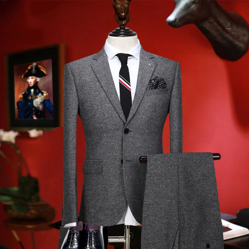 men suit warm retro grey wedding groom wear fashion suits set 2 pieces blazer pant single breasted tuxedo slim fit winter suits
men suit warm retro grey wedding groom wear fashion suits set 2 pieces blazer pant single breasted tuxedo slim fit winter suits
