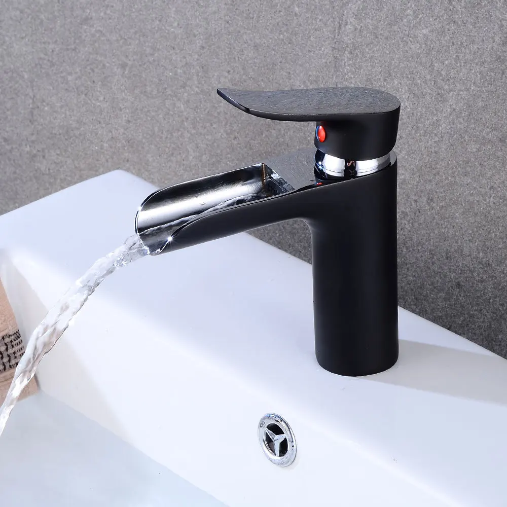 Basin Faucets Waterfall Bathroom Faucet Single handle Basin Mixer Tap Bath Black and Chrome Faucet Brass Sink Water Crane Silver
Basin Faucets Waterfall Bathroom Faucet Single handle Basin Mixer Tap Bath Black and Chrome Faucet Brass Sink Water Crane Silver