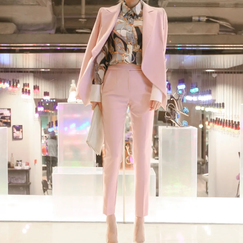 Two Pieces Set 2022 Autumn Business Pink Formal Suits Jackets For Women Work Office Long Sleeve Trouser Suit Nine Pants 2 set
Two Pieces Set 2022 Autumn Business Pink Formal Suits Jackets For Women Work Office Long Sleeve Trouser Suit Nine Pants 2 set