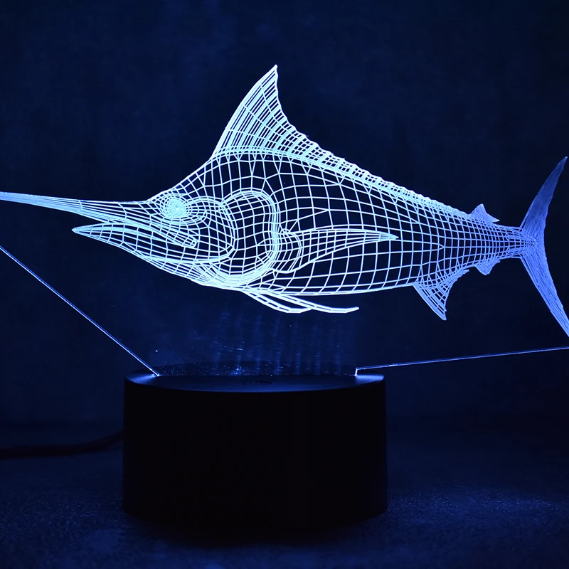 3D USB Visual Led Colorful Nightlights Creative Decor Study Room Table Lamp Lampara Sleeping Night Light Marlin Fish Model Lamp
3D USB Visual Led Colorful Nightlights Creative Decor Study Room Table Lamp Lampara Sleeping Night Light Marlin Fish Model Lamp