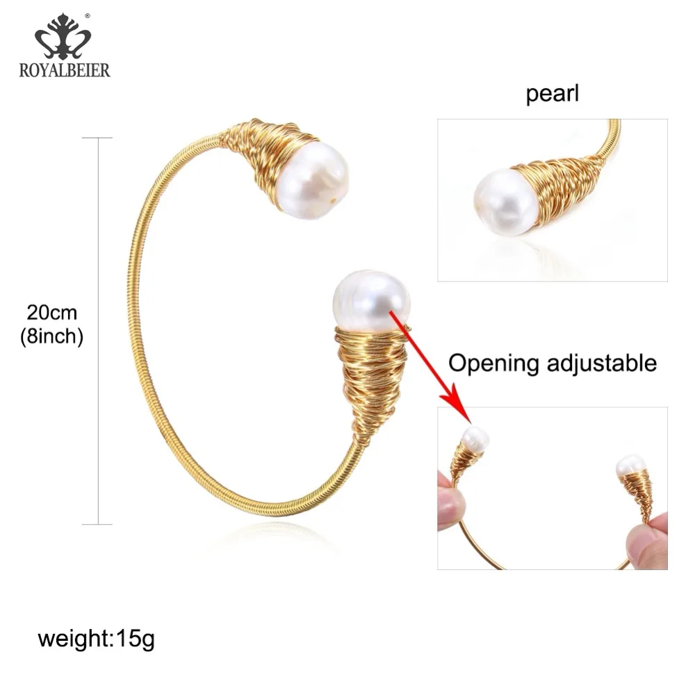 RoyalBeier White Real Natural Pearl Bracelets Round Freshwater Pearl Opening Gold Charm Bracelet Fashion Multilayer Bracelet
RoyalBeier White Real Natural Pearl Bracelets Round Freshwater Pearl Opening Gold Charm Bracelet Fashion Multilayer Bracelet