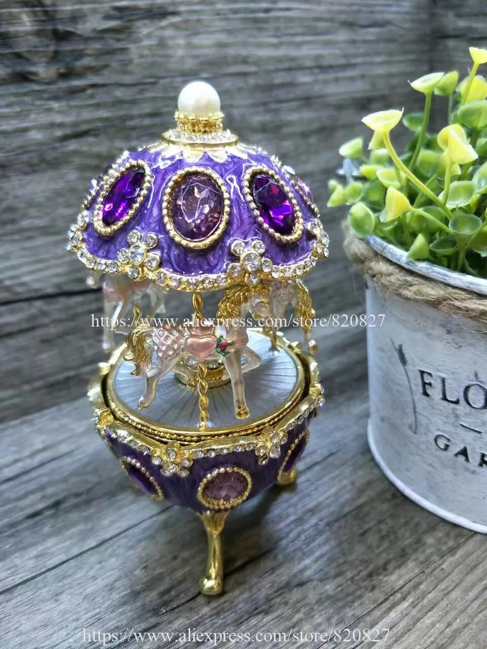 Vintage Egg Shaped Music Box Faberge Style Egg Music Box - Pewter Figurine, Musical Egg Jewelry Box with Horses
Vintage Egg Shaped Music Box Faberge Style Egg Music Box - Pewter Figurine, Musical Egg Jewelry Box with Horses