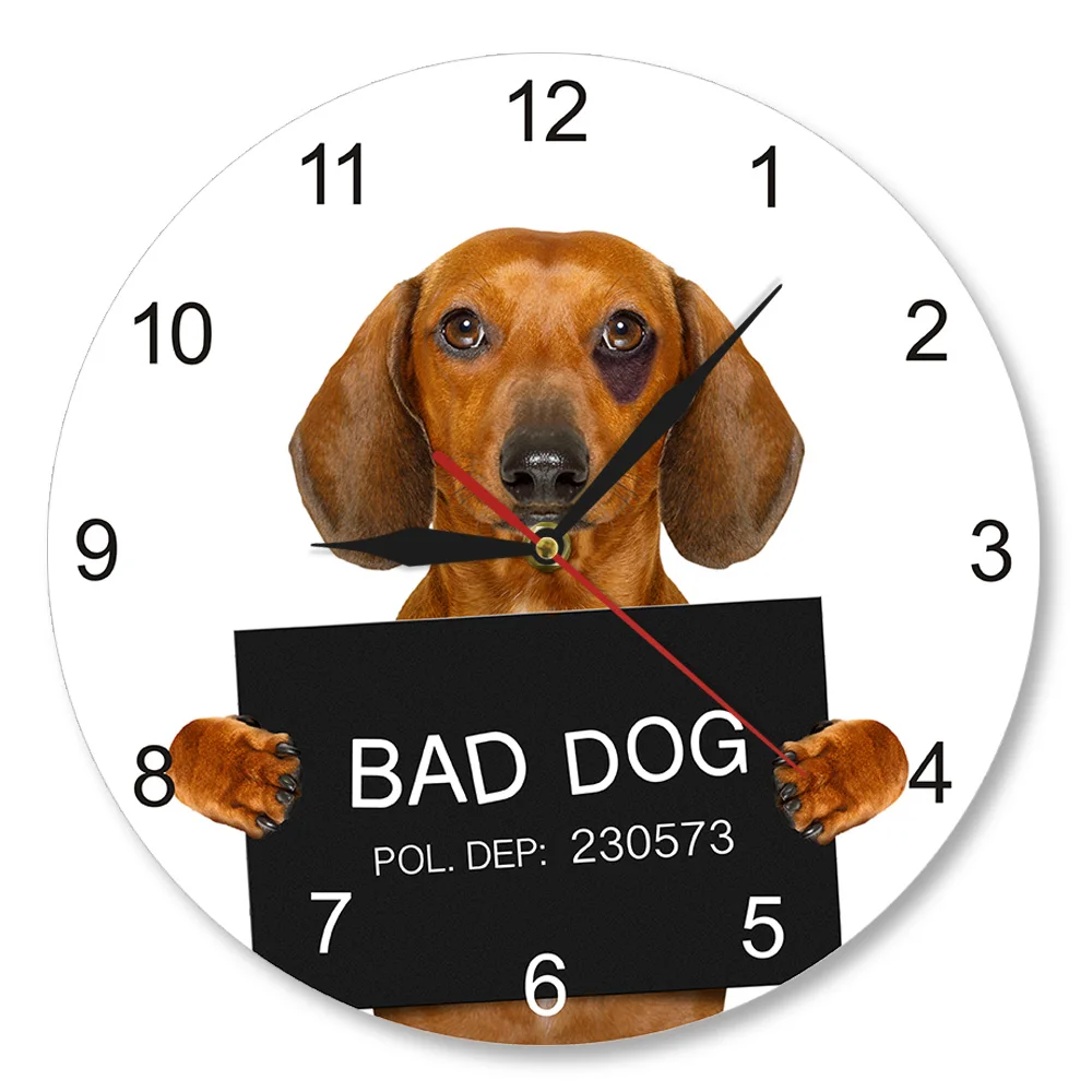 Dachshund MugShot Wall Clock Personalized Dog Name Modern Wall Clock Funny Criminal Puppy Police Bad Dog Jail Prison Pet Watch
Dachshund MugShot Wall Clock Personalized Dog Name Modern Wall Clock Funny Criminal Puppy Police Bad Dog Jail Prison Pet Watch