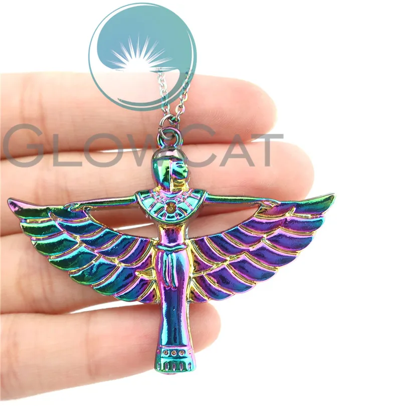 Rainbow Colors Egyptian Goddess Isis Ancient Egypt God Winged Pendant 20'' Stainless Chains Necklace Women Girl Gift
Rainbow Colors Egyptian Goddess Isis Ancient Egypt God Winged Pendant 20'' Stainless Chains Necklace Women Girl Gift