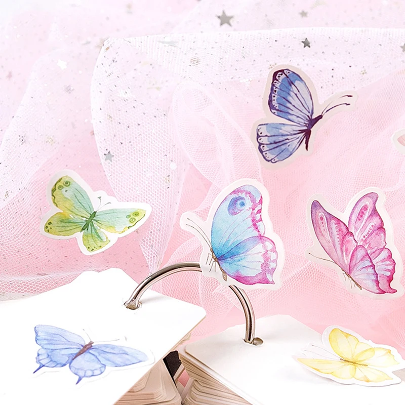 46 шт./кор. милые наклейки с бабочками креативные канцелярские клеящиеся для детей