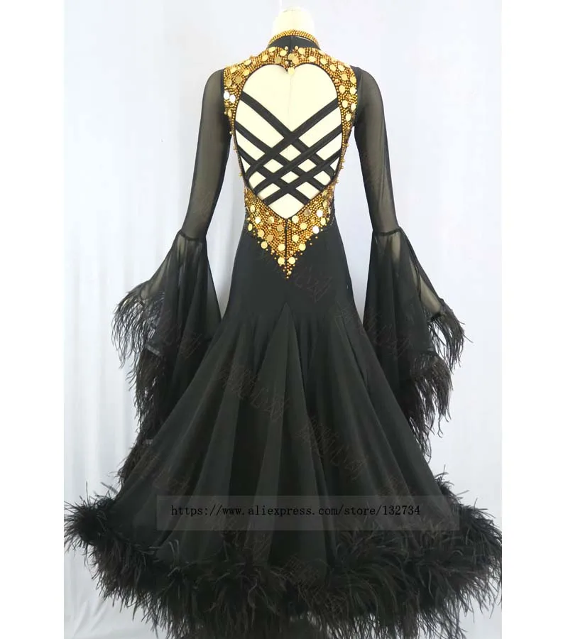 Ballroom Competition Dance Dresses Women of 2019 black Design Feather black color High Quality Elegant Standard Ballroom Dress
Ballroom Competition Dance Dresses Women of 2019 black Design Feather black color High Quality Elegant Standard Ballroom Dress