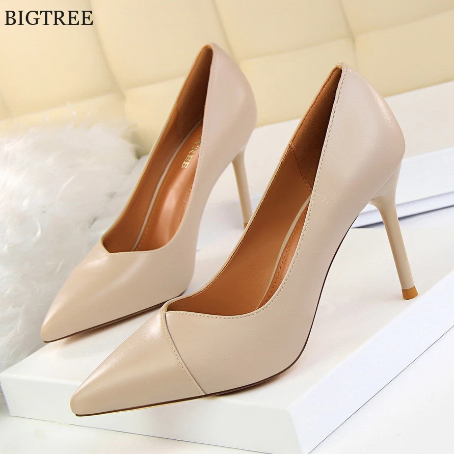 BIGTREE 9CM Women Office Shoes Shallow Concise PU Leather High Heels Pumps Pointed Toe Fashion High-Heeled Shoes Woman 2021 New
BIGTREE 9CM Women Office Shoes Shallow Concise PU Leather High Heels Pumps Pointed Toe Fashion High-Heeled Shoes Woman 2021 New