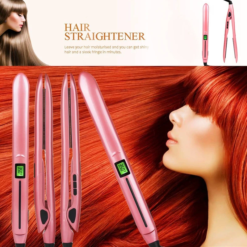 HOT!Hair Straightener with 1 Inch Ion plates Adjustable Temperature Suitable for All Hair Types Fast Dual Voltage Rose Pink UK | Красота и