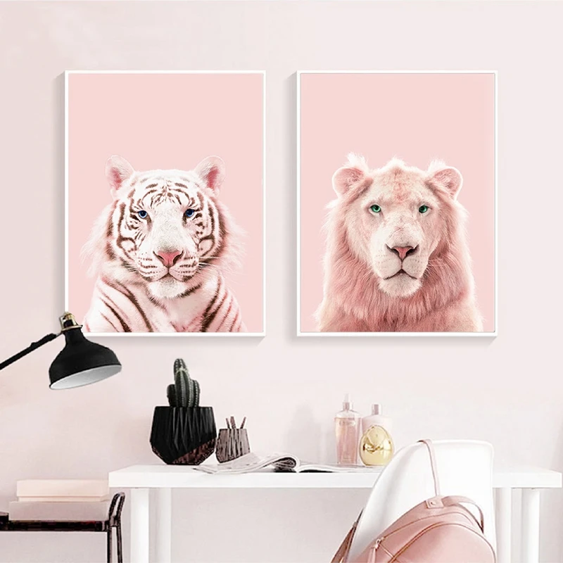 Pink Panther Prints Lion Tiger Art Poster Nursery Wild Animals Blush Pink Pastel Wall Art Canvas Painting Kids Room Wall Decor
Pink Panther Prints Lion Tiger Art Poster Nursery Wild Animals Blush Pink Pastel Wall Art Canvas Painting Kids Room Wall Decor