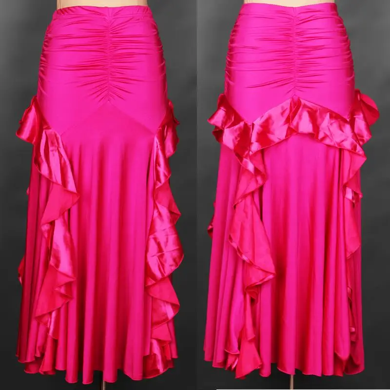 Женская юбка для бальных танцев красная фиолетовая синяя черная Расширенная