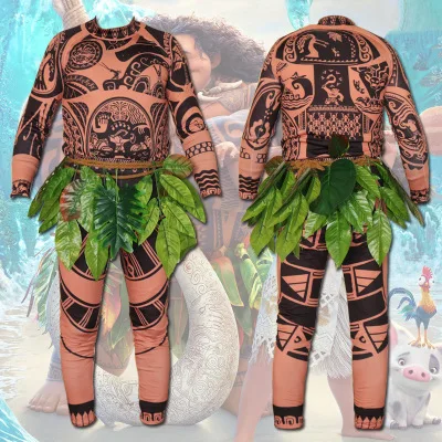 Full Set Movie Moana Princess Maui Cosplay Costume Princess vaiana Maui Costume for adult top, pant and Leaves belt
Full Set Movie Moana Princess Maui Cosplay Costume Princess vaiana Maui Costume for adult top, pant and Leaves belt