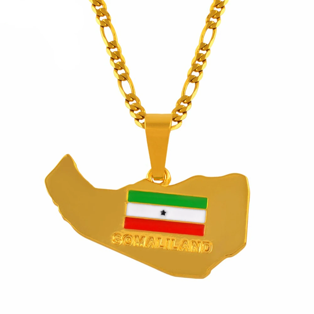 Женское и мужское ожерелье в виде карты Somaliland Подарочная цепочка с кулоном карт