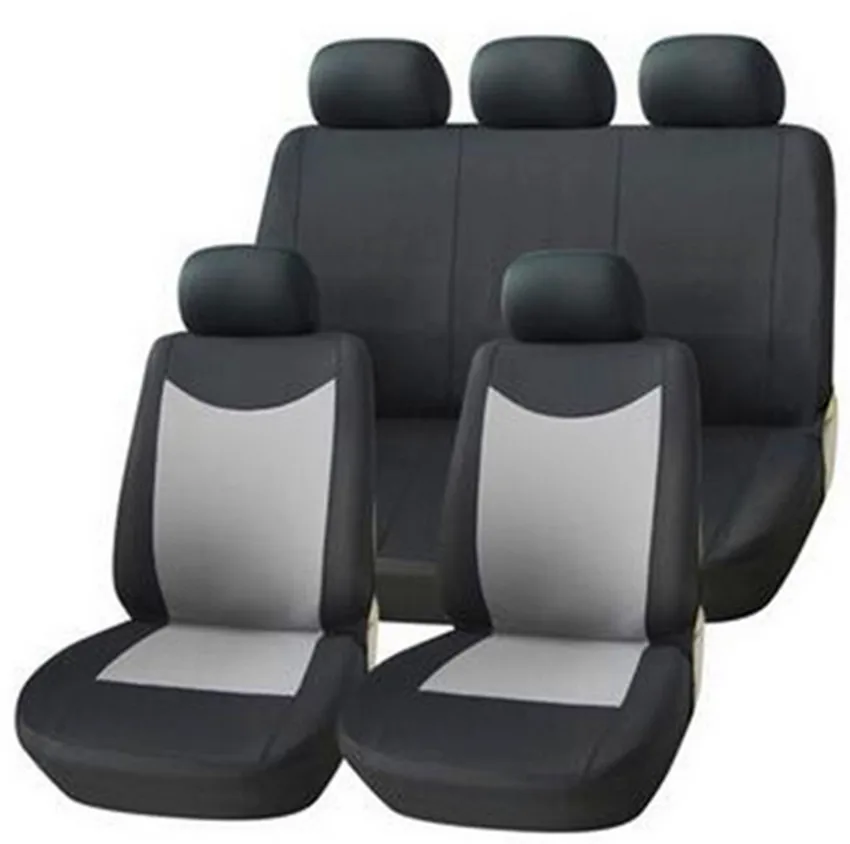 Universal Car Seat Covers Set (9 Pieces) Black/Grey Washable & Airbag Compatible Polyester Material Car Cases Car Accessories
Universal Car Seat Covers Set (9 Pieces) Black/Grey Washable & Airbag Compatible Polyester Material Car Cases Car Accessories