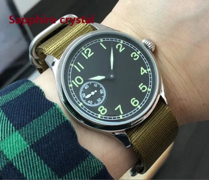 Sapphire crystal 44mm GEERVO black dial Asian 6497 17 jewels Mechanical Hand Wind movement luminous Mechanical watches pa278-p8
Sapphire crystal 44mm GEERVO black dial Asian 6497 17 jewels Mechanical Hand Wind movement luminous Mechanical watches pa278-p8