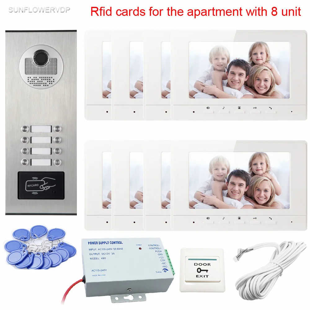 New Intercom Rfid Doorbell Camera With 8 Buttons Video Doorman House 7inch Color 8 Monitors Videophone For Residential Security
New Intercom Rfid Doorbell Camera With 8 Buttons Video Doorman House 7inch Color 8 Monitors Videophone For Residential Security